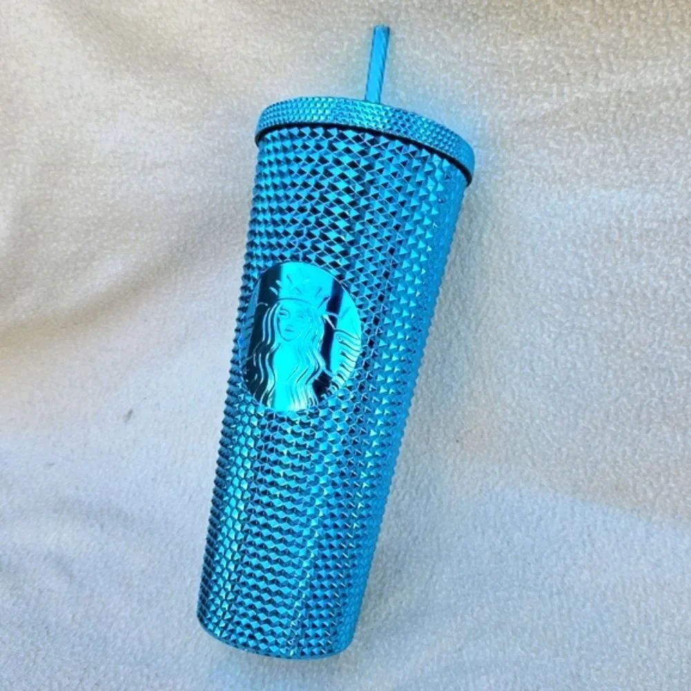 Starbucks Blue Chrome Studded Tumbler 24oz